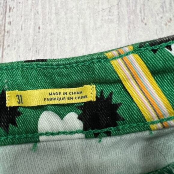 Anthropologie Maeve The Cigarette Slim Jeans High Rise SIZE 31 Green Heart Stars - Picture 4 of 9